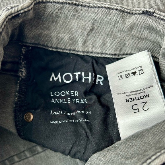 MOTHER The Looker Ankle Fray Skinny Jeans in Last Chance Saloon Gray Grey 25 - Picture 10 of 13
